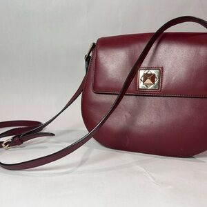Karl Lagerfeld Paris Beige and Burgundy Crossbody Bag